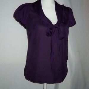 Banana Republic Short Sleeve Blouse in Eggplant